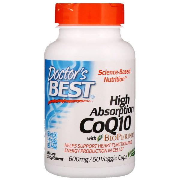 Doctor's Best, High Absorption CoQ10 with BioPerine, 600 mg, 60 Veggie Caps - The Supplement Shop