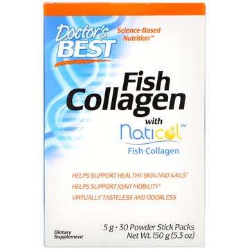 Doctor's Best, Fish Collagen with Naticol, 30 Powder Stick Packs
