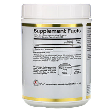 California Gold Nutrition, L-Serine, AjiPure, Unflavored Powder, 2.2 lb (1 kg)