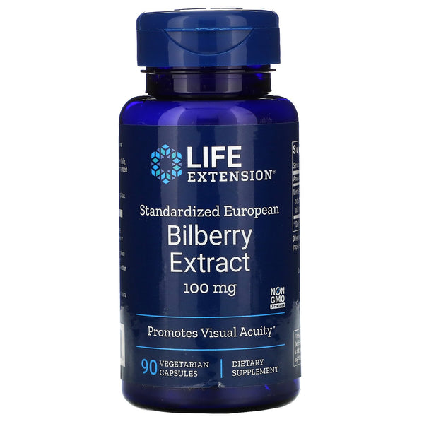 Life Extension, Standardized European Bilberry Extract, 100 mg, 90 Vegetarian Capsules - The Supplement Shop