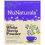 NuNaturals, NuStevia, White Stevia Powder, 100 Packets, 3.5 oz (100 g) - The Supplement Shop