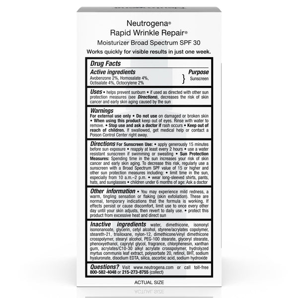 Neutrogena, Rapid Wrinkle Repair, Moisturizer SPF 30, 1 fl oz (29 ml) - The Supplement Shop