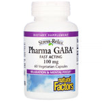 Natural Factors, Stress Relax, Pharma GABA, 100 mg, 60 Vegetarian Capsules - The Supplement Shop