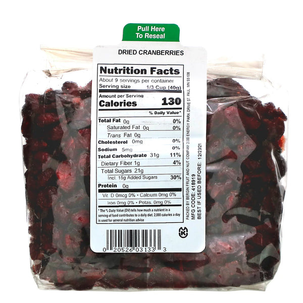Bergin Fruit and Nut Company, Dried Cranberries, 12 oz (340 g) - The Supplement Shop