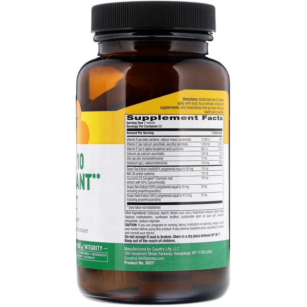 Country Life, Super 10 Antioxidant, 120 Tablets - The Supplement Shop