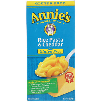 Annie's Homegrown, Gluten Free, Rice Pasta & Cheddar, 6 oz (170 g)