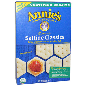 Annie's Homegrown, Saltine Classics, Baked Crackers with Sea Salt, Organic, 6.5 oz (184 g)