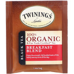 Twinings, 100% Organic Black Tea, Breakfast Blend, 20 Tea Bags, 1.41 oz (40 g) - The Supplement Shop