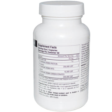 Source Naturals, Pancreatin 8X, 100 Capsules
