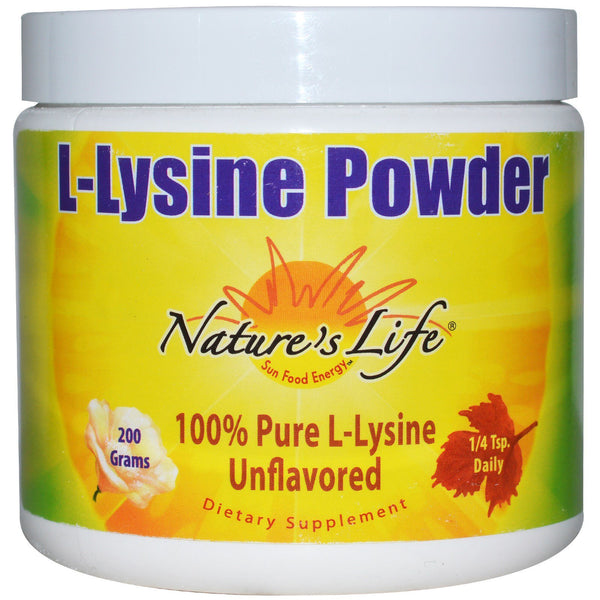 Nature's Life, L-Lysine Powder, Unflavored, 200 g - The Supplement Shop