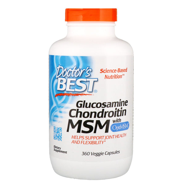 Doctor's Best, Glucosamine Chondroitin MSM with OptiMSM, 360 Veggie Capsules - The Supplement Shop