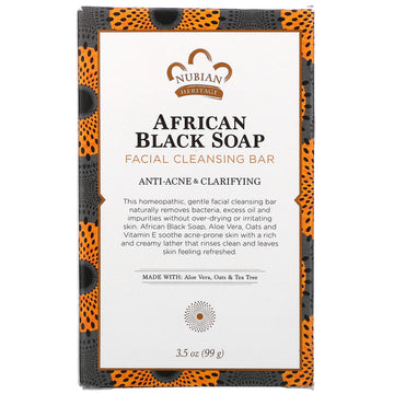 Nubian Heritage, African Black Soap, Facial Cleansing Bar, 3.5 oz (99 g)
