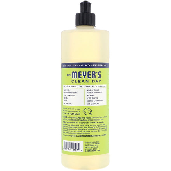 Mrs. Meyers Clean Day, Dish Soap, Lemon Verbena Scent, 16 fl oz (473 ml) - The Supplement Shop