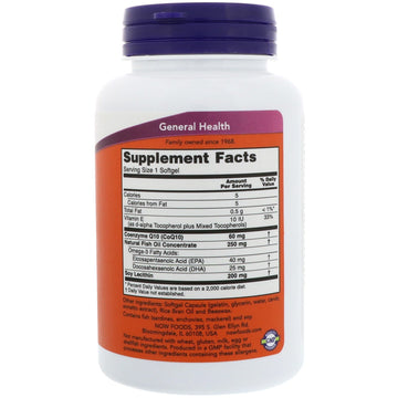 NOW Foods, CoQ10 with Omega-3 Fish Oil, 60 mg, 120 Softgels