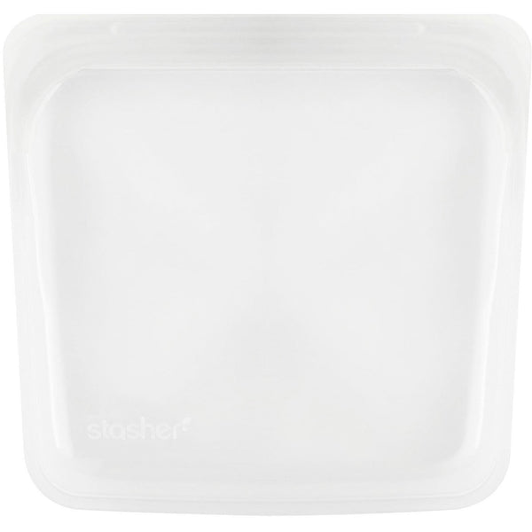 Stasher, Reusable Silicone Food Bag, Sandwich Size Medium, Clear, 15 fl oz (450 ml) - The Supplement Shop