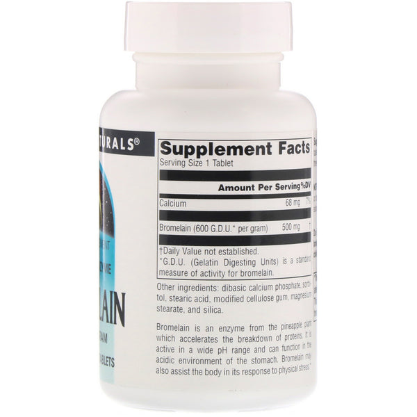 Source Naturals, Bromelain 600 GDU/g, 500 mg, 120 Tablets - The Supplement Shop