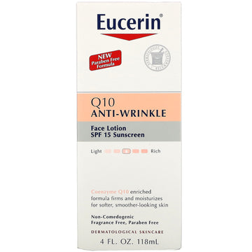 Eucerin, Q10 Anti-Wrinkle Sensitive Skin Lotion, SPF 15 Sunscreen, 4 fl oz (118 ml)