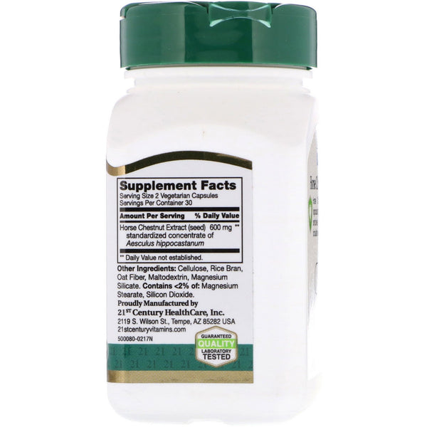21st Century, Horse Chestnut Extract, Standardized, 60 Vegetarian Capsules - The Supplement Shop