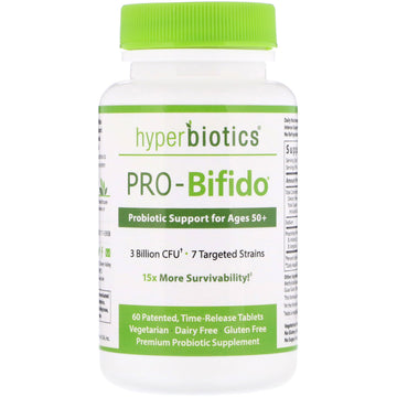 Hyperbiotics, PRO-Bifido, Probiotic Support for Ages 50+, 60 Time-Release Tablets