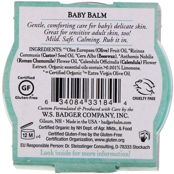 Badger Company, Baby Balm, Chamomile & Calendula, .75 oz (21 g) - The Supplement Shop