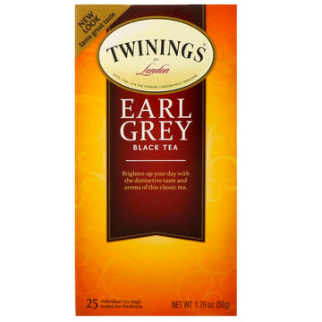 Twinings, Earl Grey Black Tea, 25 Tea Bags, 1.76 oz (50 g)