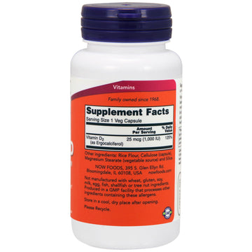 NOW Foods, Vegetarian Dry Vitamin D, 1,000 IU, 120 Veg Capsules