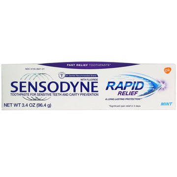 Sensodyne, Rapid Relief Toothpaste with Fluoride, Mint, 3.4 oz (96.4 g)