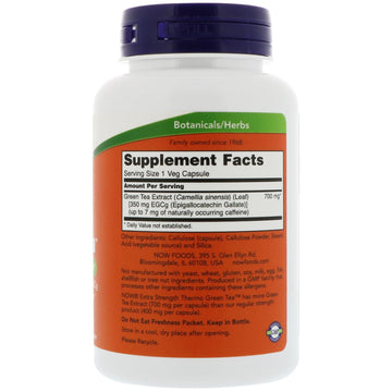 NOW Foods, Thermo Green Tea, Extra Strength, 700 mg, 90 Veg Capsules