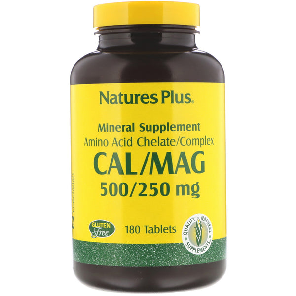 Nature's Plus, Cal/Mag, 500/250 mg, 180 Tablets - The Supplement Shop