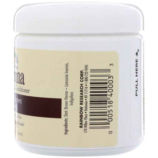 Rainbow Research, Henna, Hair Color & Conditioner, Dark Brown (Sable), 4 oz (113 g) - The Supplement Shop