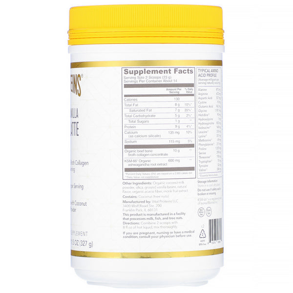 Vital Proteins, Collagen Latte, Madagascar Vanilla, 11.5 oz (327 g) - The Supplement Shop