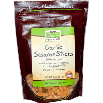 Now Foods, Real Food, Garlic Sesame Sticks, 9 oz (255 g)