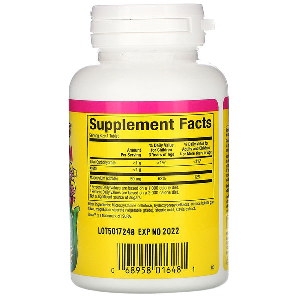 Natural Factors, Big Friends, Magnesium Citrate, Bubble Gum Flavor, 50 mg, 60 Chewable Tablets - The Supplement Shop