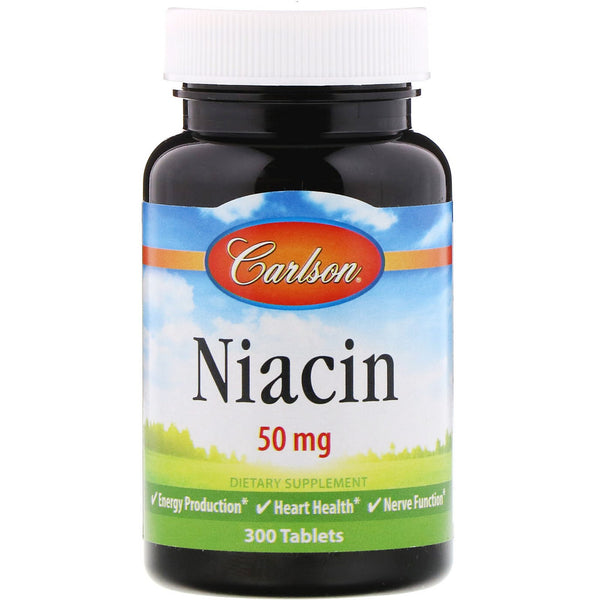 Carlson Labs, Niacin, 50 mg, 300 Tablets - The Supplement Shop
