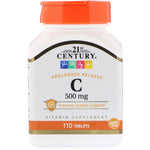 21st Century, Vitamin C, Prolonged Release, 500 mg, 110 Tablets - The Supplement Shop