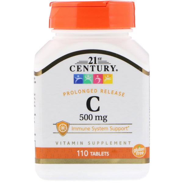 21st Century, Vitamin C, Prolonged Release, 500 mg, 110 Tablets - The Supplement Shop