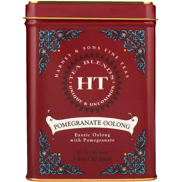 Harney & Sons, HT Tea Blend, Pomegranate Oolong, 20 Tea Sachets, 1.4 oz (40 g)