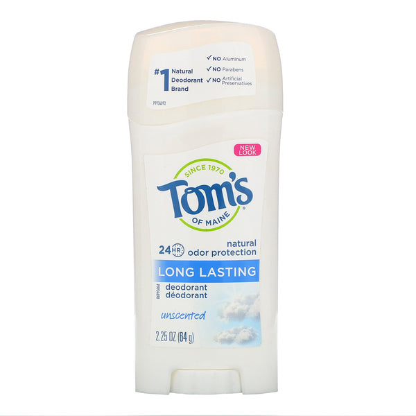 Tom's of Maine, Natural Long-Lasting Deodorant, Unscented, 2.25 oz (64 g) - The Supplement Shop