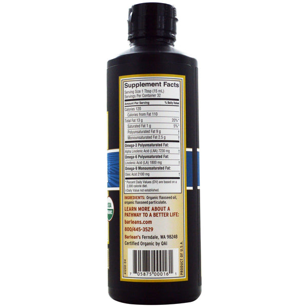 Barlean's, Organic Lignan Flax Oil, 16 fl oz (473 ml) - The Supplement Shop