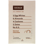RXBAR, Protein Bars, Coconut Chocolate, 12 Bars, 1.83 oz (52 g) Each - The Supplement Shop