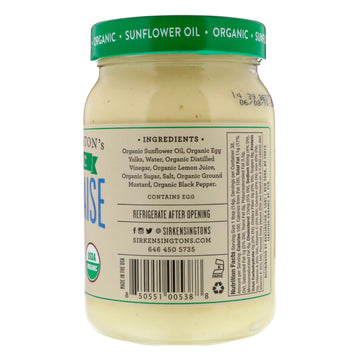 Sir Kensington's, Organic, Mayonnaise, 16 fl oz (473 ml)