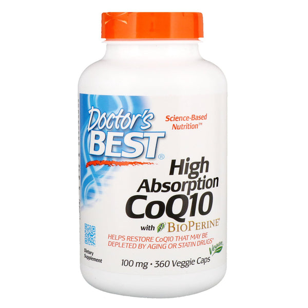 Doctor's Best, High Absorption CoQ10 with BioPerine, 100 mg, 360 Veggie Caps - The Supplement Shop
