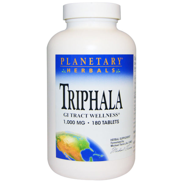 Planetary Herbals, Triphala, GI Tract Wellness, 1,000 mg, 180 Tablets - The Supplement Shop