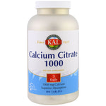 KAL, Calcium Citrate 1000, 1000 mg, 180 Tablets - The Supplement Shop