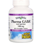 Natural Factors, Stress-Relax, Pharma GABA, 100 mg, 60 Chewable Tablets - The Supplement Shop