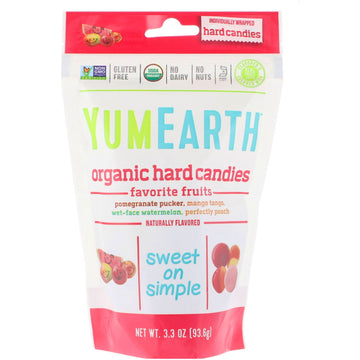 YumEarth, Organic Hard Candies, Favorite Fruits, 3.3 oz (93.6 g)