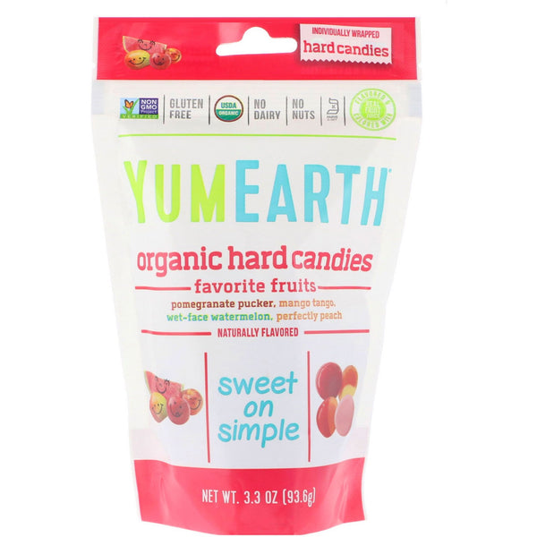 YumEarth, Organic Hard Candies, Favorite Fruits, 3.3 oz (93.6 g) - The Supplement Shop