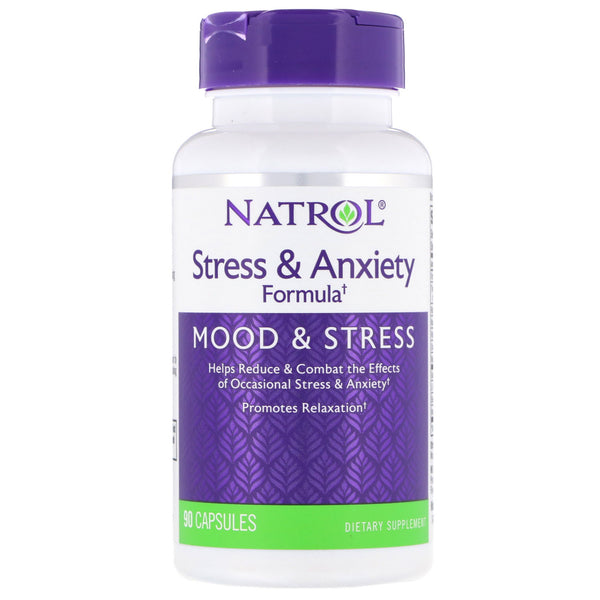 Natrol, Stress & Anxiety Formula, 90 Capsules - The Supplement Shop