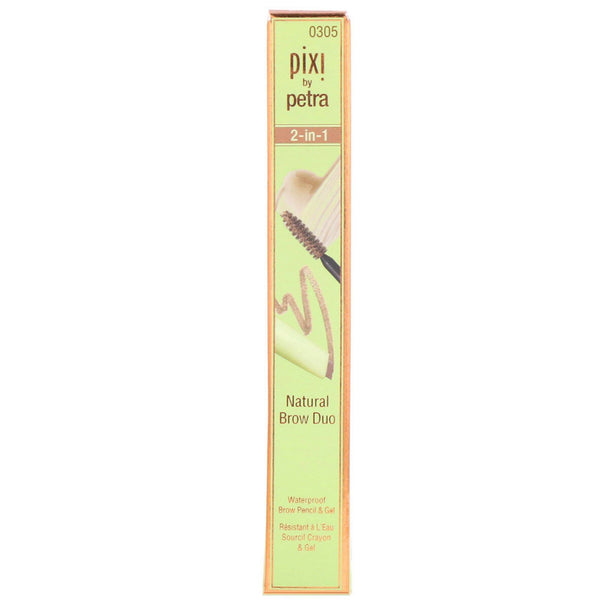 Pixi Beauty, 2-In-1 Natural Brow Duo, Waterproof Brow Pencil & Gel, Natural Brown, Pencil 0.007 oz (0.2 g) - Gel 0.084 fl oz (2.5 ml) - The Supplement Shop