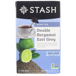 Stash Tea, Black Tea, Double Bergamot Earl Grey, 18 Tea Bags, 1.1 oz (33 g) - The Supplement Shop